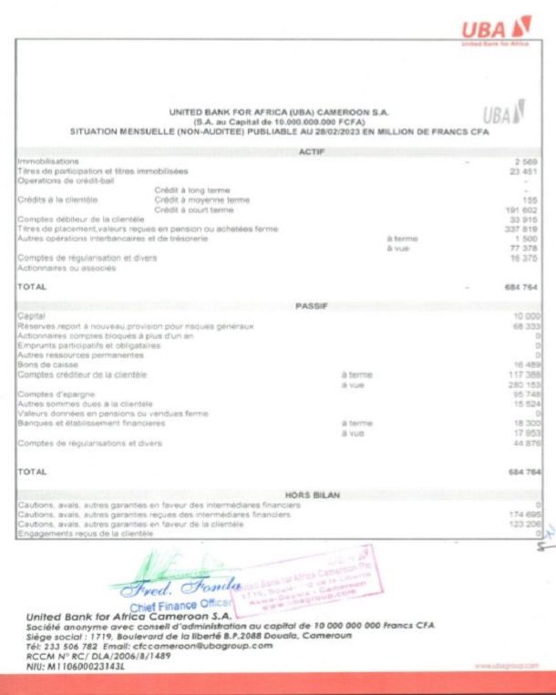 SITUATION MENSUELLE AU FEV 2023