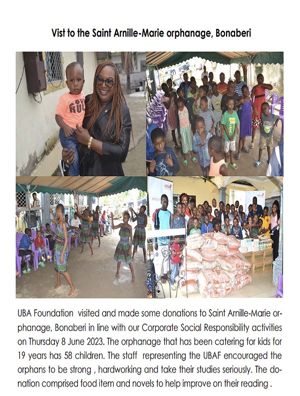 Vist to the Saint Arnille-Marie orphanage, Bonaberi