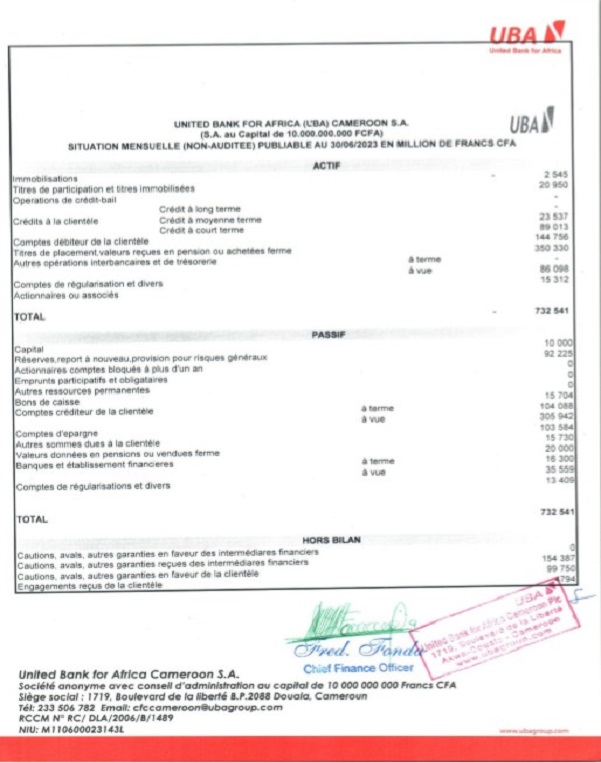 Situation publiable mensuelle 30 JUIN 2023