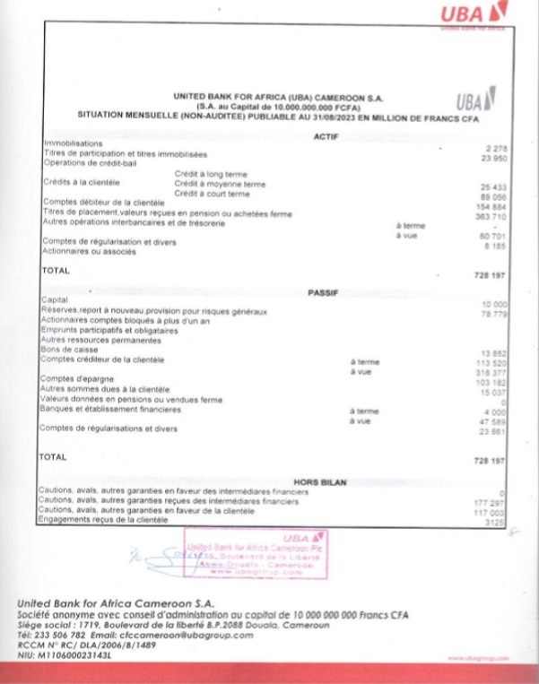 SITUATION MENSUELLE PUBLIABLE AUGUST 2023